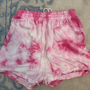 Pink tie dye shorts from Urban Outfitters